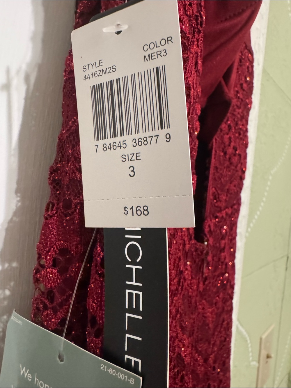 Michele Burgundy Sequin Halter Maxi Dress for prom - Picture 5 of 8